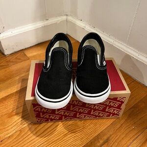 Vans Kids Black Slip-On Sneakers